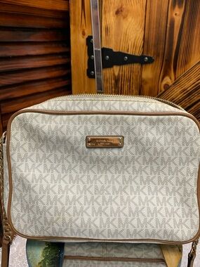 Michael Kors Women's Beige Logo Crossbody Bag